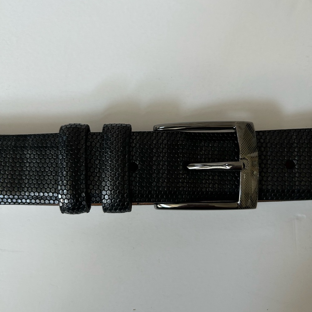 Lejon Oceanview Black Italian Calfskin Dress Belt Size 36